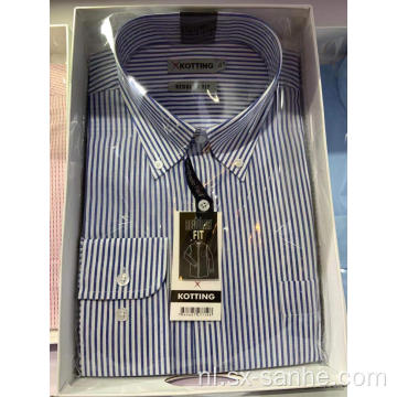 Groothandel 100% katoen garen geverfd mannen casual shirts